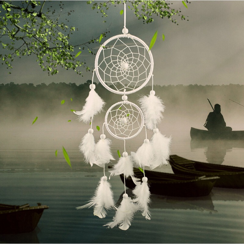 atrapasueños decoración de la habitación tejido de plumas atrapar el ángulo del sueño atrapasueños campanas de viento mascota religiosa de estilo indio
