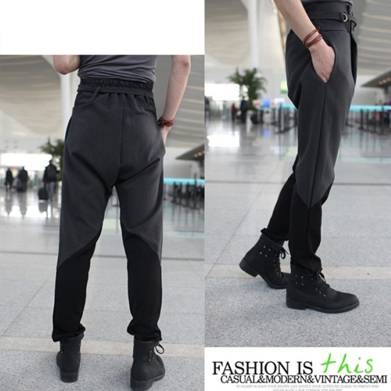 Men's pants spring and autumn slim stretch waist pants men's casual pants low crotch boot pants small leg pants large size