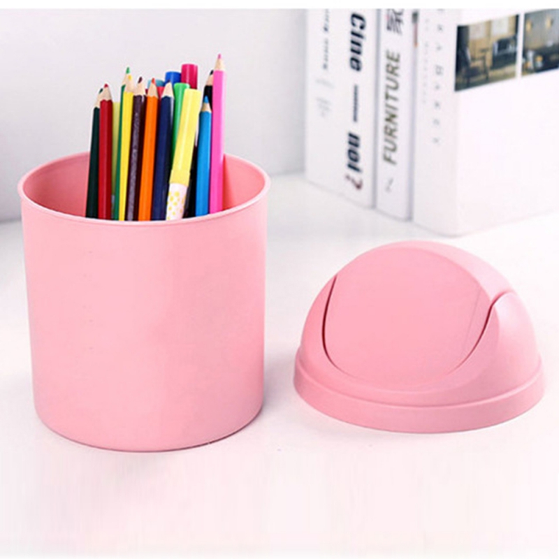 Mini Small Waste Bin Desktop Garbage Basket Home Table Plastic Office Supplies Trash Can Dustbin Sundries Barrel Box