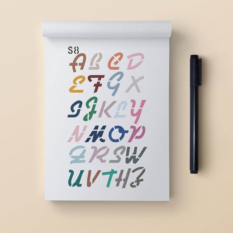 24 Sheets English Letters Drawing Template Stencil Painting Embossing Scrapbooking DIY Album