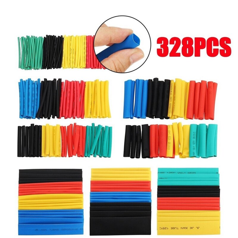 10 sæt 3280 stk farverige polyolefin krympe varmekrympbar rør wire kabel isolering ærme gruppe varmekrympeslange wire kabel