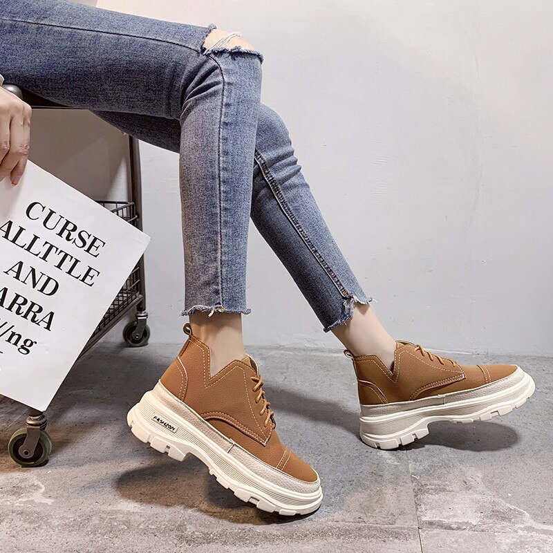 COOTELILI bottines cuir daim femme bottines femme bottines chaussures femme décontractées 4CM hauteur de talon baskets femme