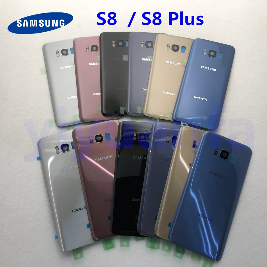 SAMSUNG Back Battery Cover For Samsung Galaxy S8 G950 SM-G950F G950FD S8 Plus S8+ G955 G955F G955FD Back Rear Glass Case