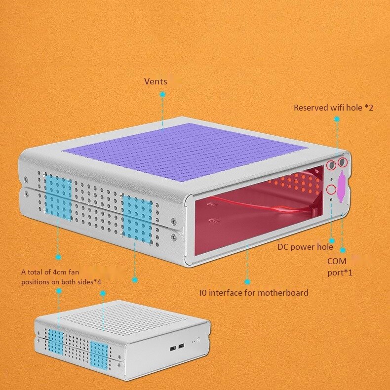 Pc gaming behuizing itx mini kleine behuizing volledig aluminium koffer draagbare htpc desktop computer lege behuizing