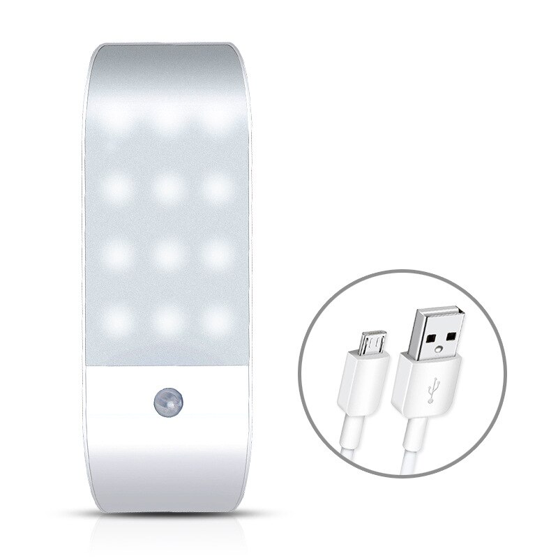 12 led usb oplaadbare keuken pir bewegingssensor led-lamp slaapkamer draagbare draadloze wandlamp nachtlampje led-verlichting voor thuis