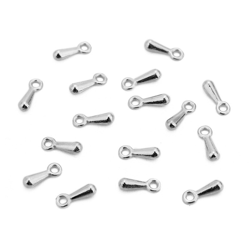 100pcs Tear Tail Extend Chain Water Charms Findings 2x7mm 3x9mm Gold/Silver/Rhodium Color End Beads For DIY Jewelry Making