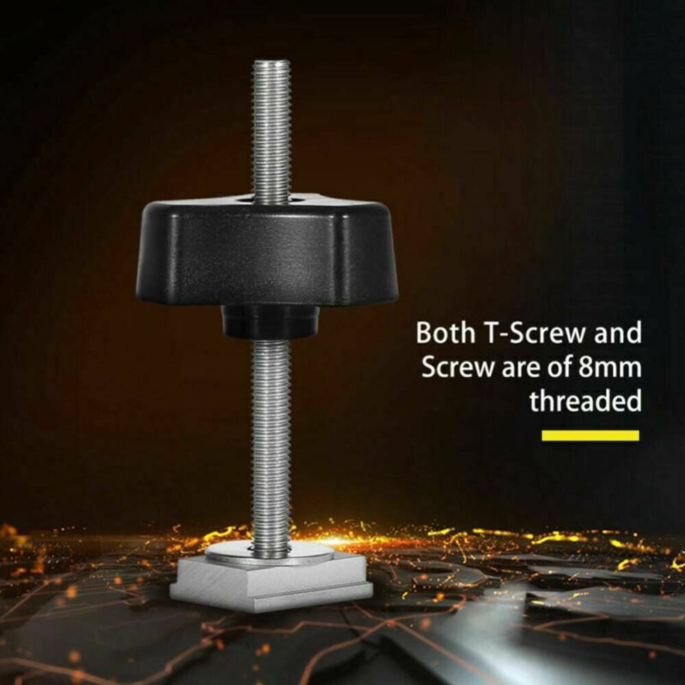 Metal T Track Metal Hold Down Block Clamp T-Slot T-Track Clamp Set Woodworking Tool for Router Table Nut & Bolt Sets#p30
