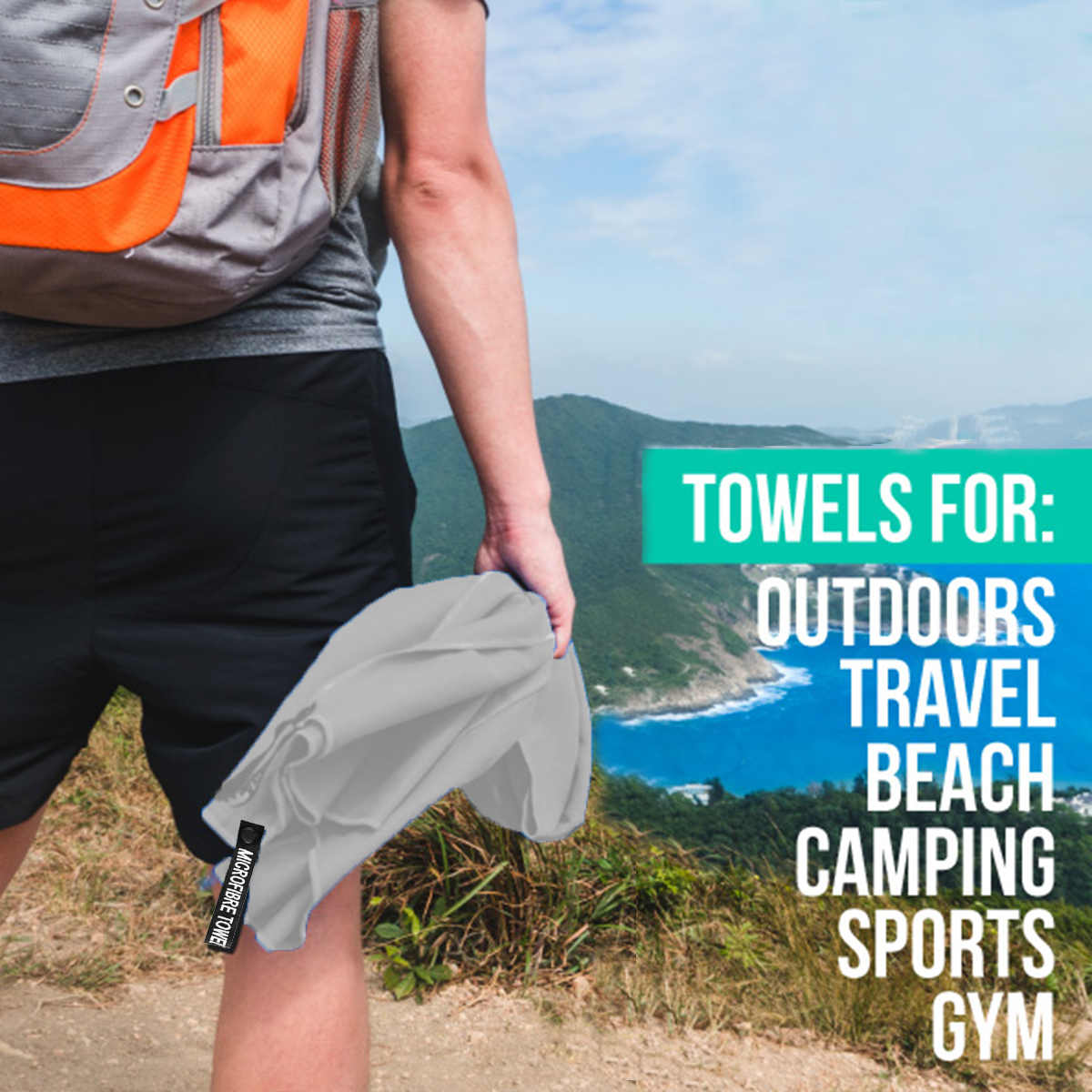 3- stuks microvezel sporthanddoeken, sneldrogend, absorberend, compact en lichtgewicht, ideaal voor op reis, strand, wandelen, de sportschool, het zwembad en kamperen.