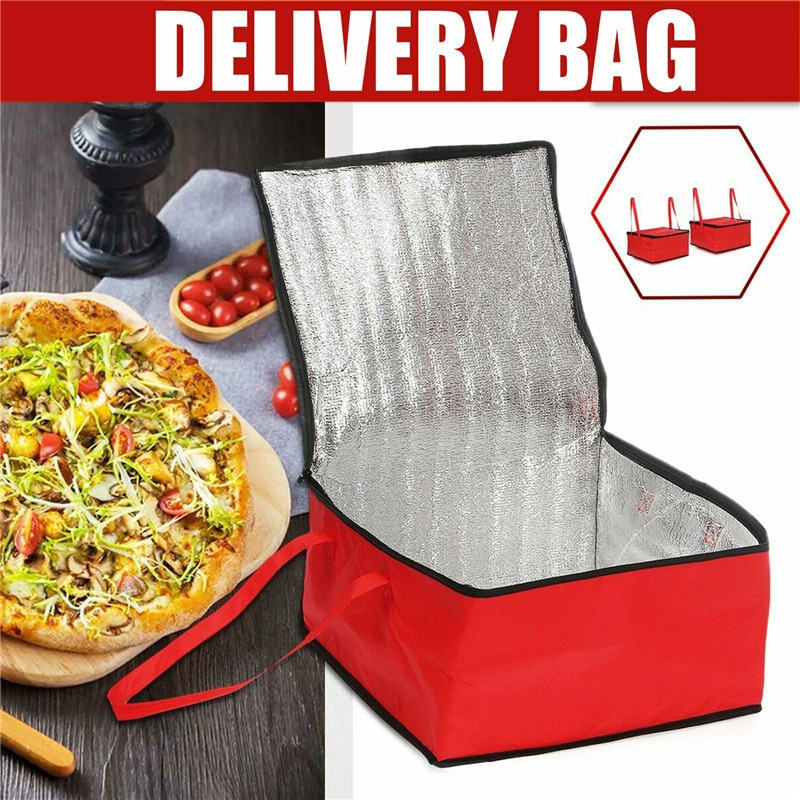 Pizza taske isoleret pose køler taske isolering folde picnic bærbar ispakke mad termopose madpose