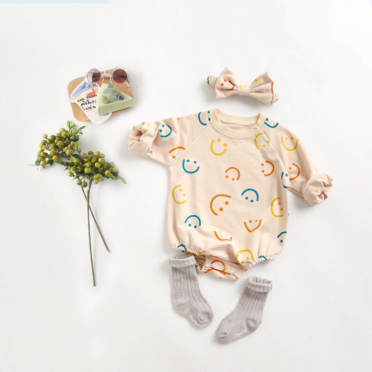 Body d'automne pour bébé garçon et fille, combinaison en coton à manches longues avec imprimé de dessin animé