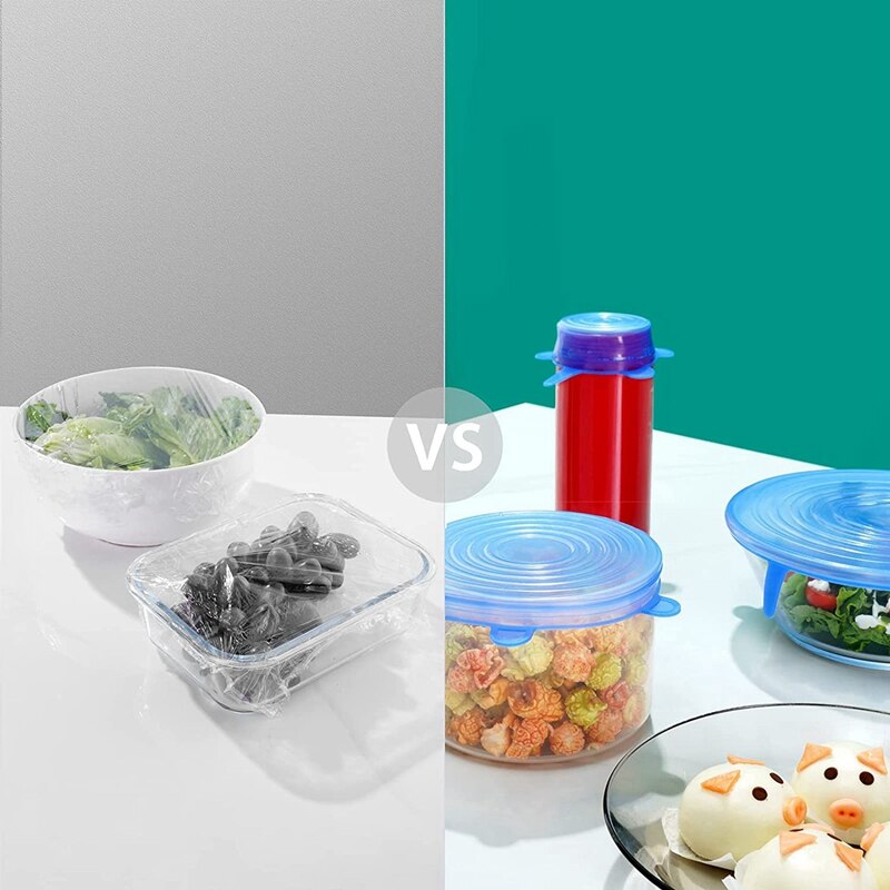 Siliconen Elastische Deksel Herbruikbare Siliconen Deksel Siliconen Kom Voedsel Deksel Vaatwassers En Koelkasten Magnetrons