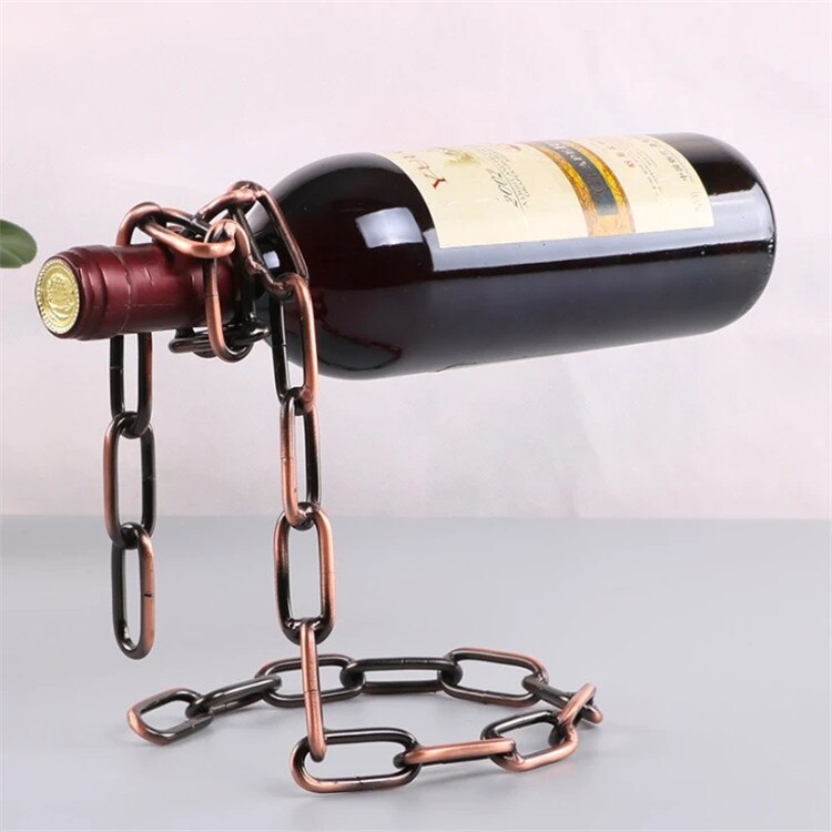 Porte-bouteille de vin magique avec corde et chaîne, personnalité créative, simple, européen, décoration de vinothèque