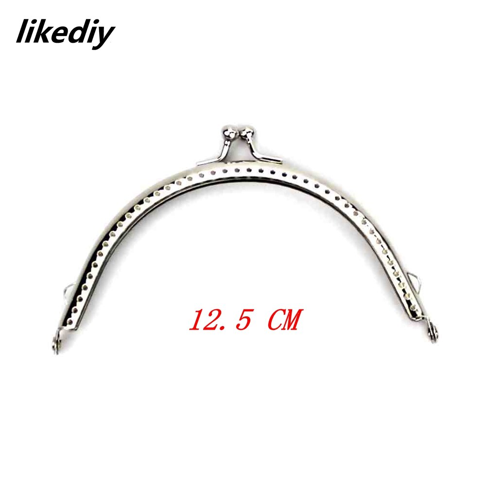 20 Teile/los 5 Größen Glänzend Silber Grundlegende Bogen Metall Geldbörse Rahmen Kuss Schließe Sperre DIY Tasche Zubehör 8.5/10.5/12.5/15.5/18,5 CM: 12.5 CM