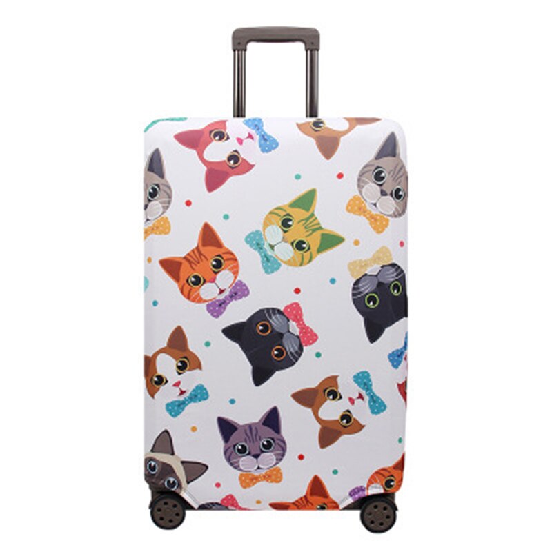 Luggage Cover - Elastic Travel Suitcase Protector - Fits 18"-32" Suitcases - Polyester: Cat / S