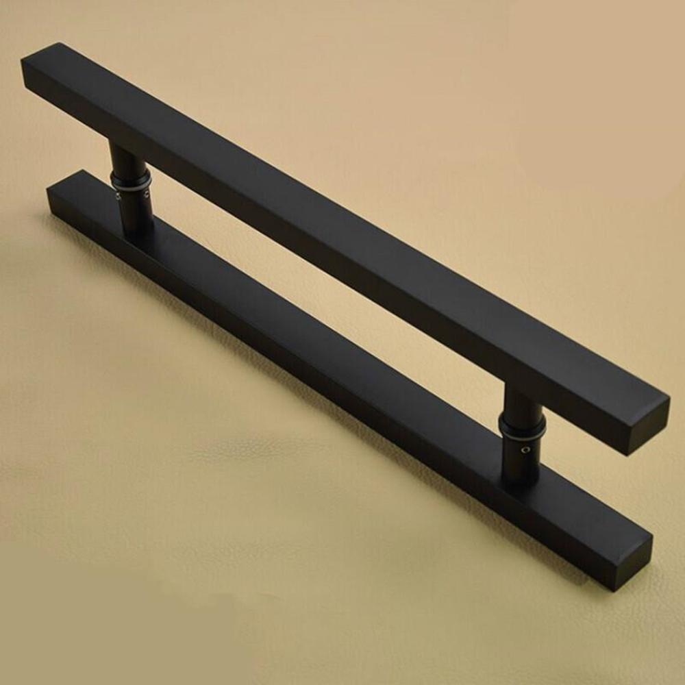 Manija de puerta de vidrio/madera de acero inoxidable negro mate, fuerte y duradera, textura fina, herrajes para puertas