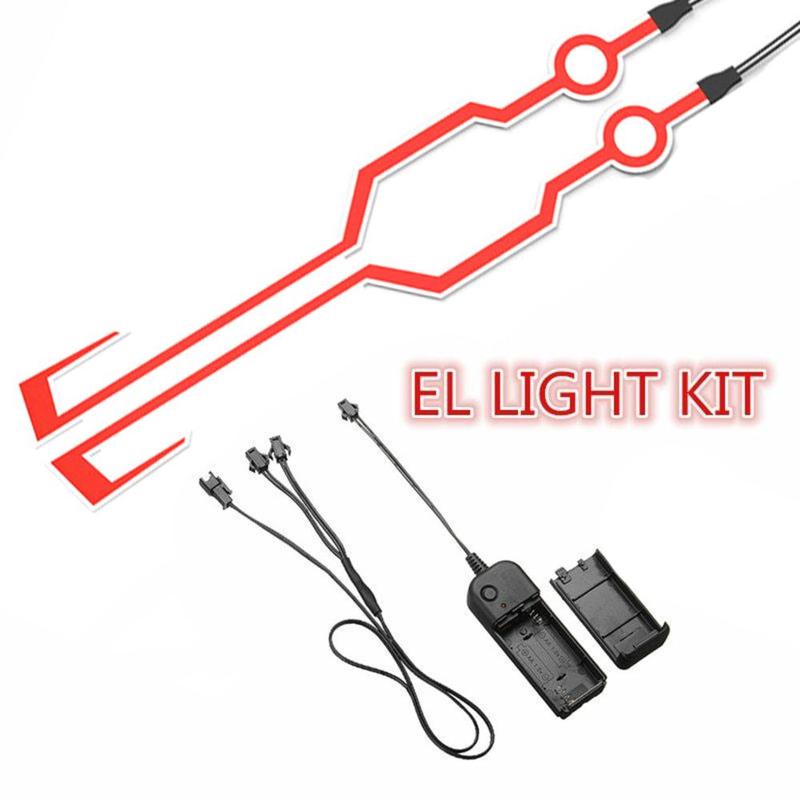 Juego de luces LED de 2 uds. Para EL casco y la motocicleta, resistente al agua, DIY, 3 modos