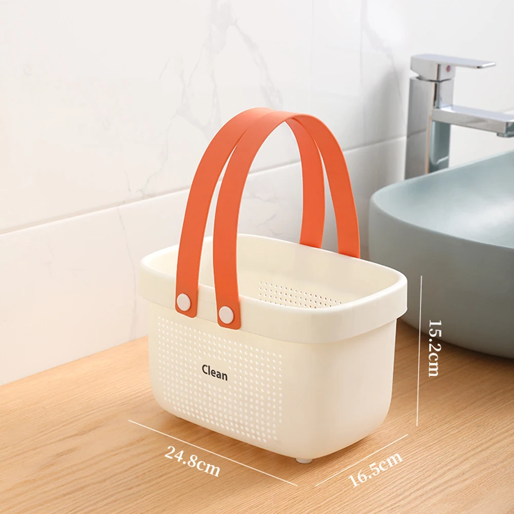 Plastic Portable Laundry Hamper with Handles,Storage Container Organizer for Laundry,Car trunk,Camping,Indoor and Outdoor: WHITE