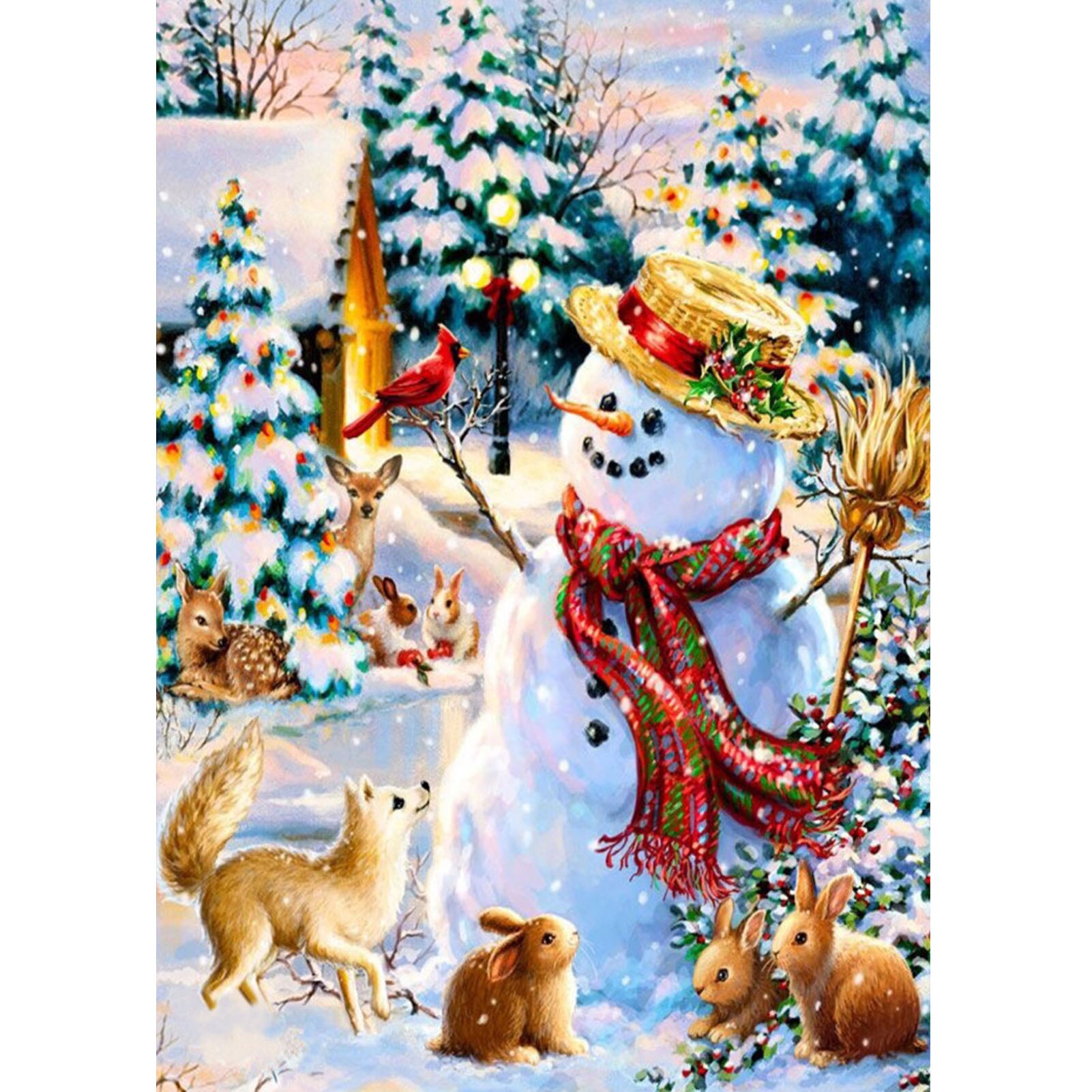 7PCS Christmas Diamond Painting Kits 5D Santa Claus Paint Full Drill Square Rhinestone Crystal Diamond Art Wall Home Decor: 15