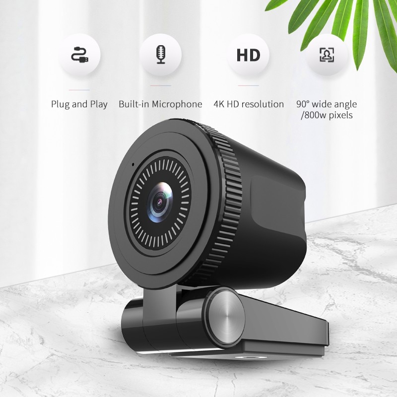 TISHRIC C180 Auto Focus 4K Full HD Webcam Web Cam Web Camera With Microphone For PC Computer Mac Laptop Desktop