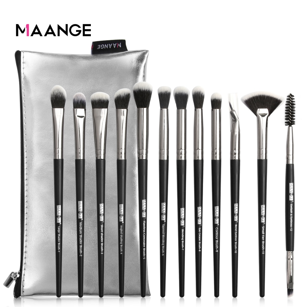 Make-Up Kwasten 12Pcs Eye Make-Up Kwasten Set Met Cosmestic Tas Oogschaduw Blending Make Up Borstel Voor Make-Up Beauty gereedschap Kit