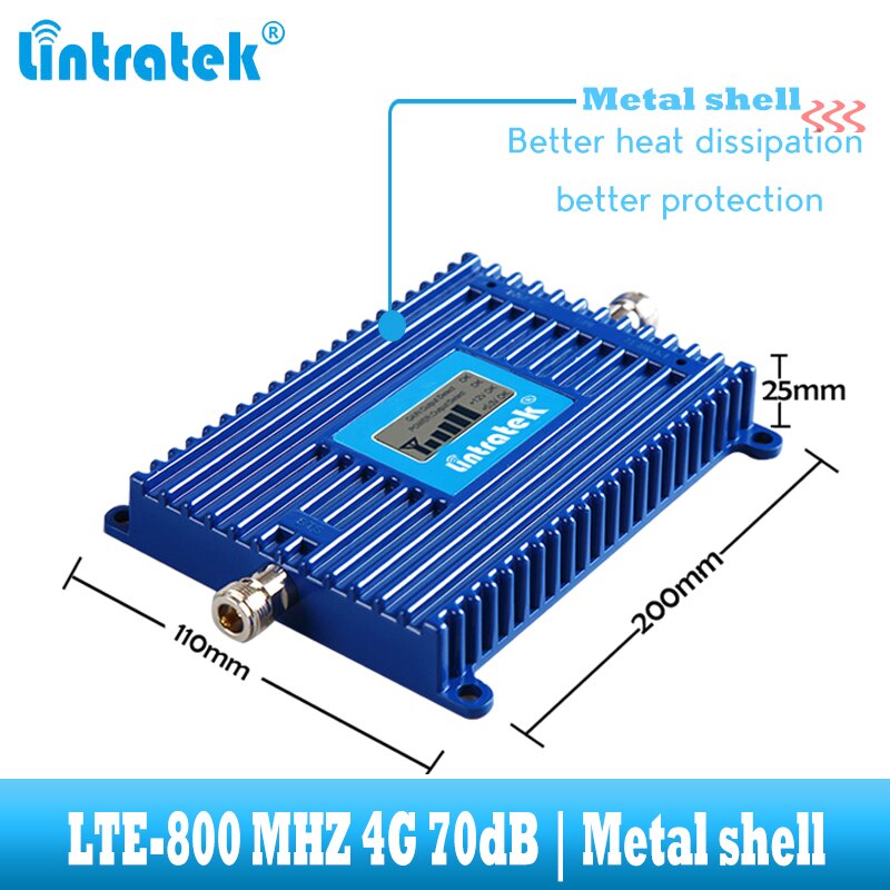 Lintratek LTE 800 mhz amplificateur de signal de téléphone portable 4G 800 mhz répéteur de signal cellulaire booster bande 20 4g réseau internet