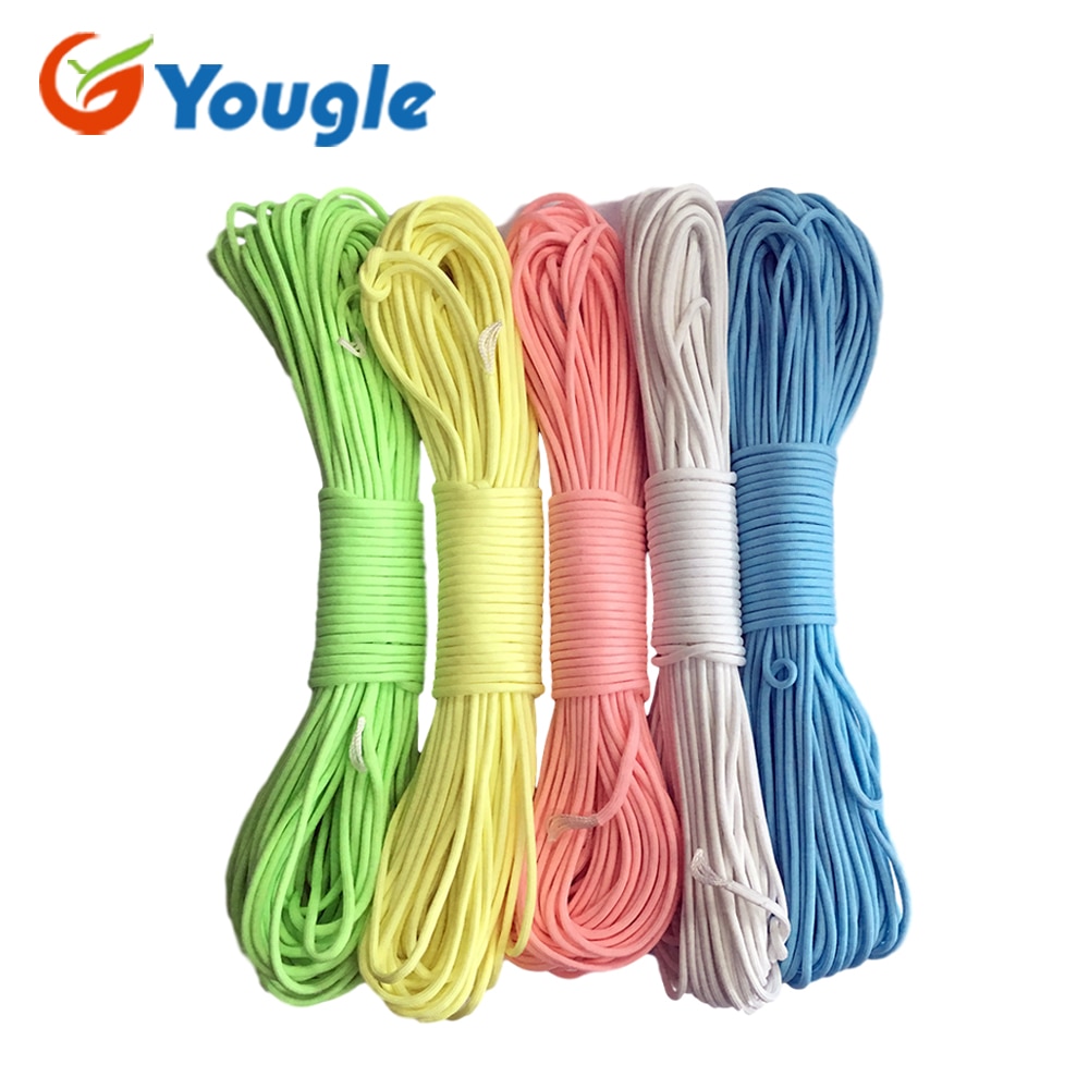 YOUGLE Glow in the dark Luminous Paracord Parachute Cord Lanyard Rope 100 ft (31m) 9 Strands Cores