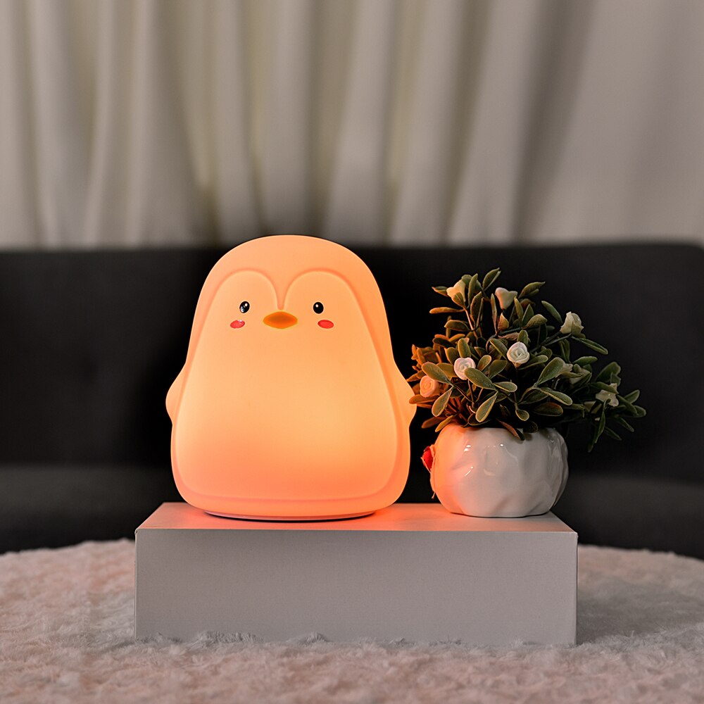 USB LED Night Light Lamp Soft Silicon Touch Sensor Cartoon 5V 1200 mAh 8 Hours Working Kids Cute Night Light