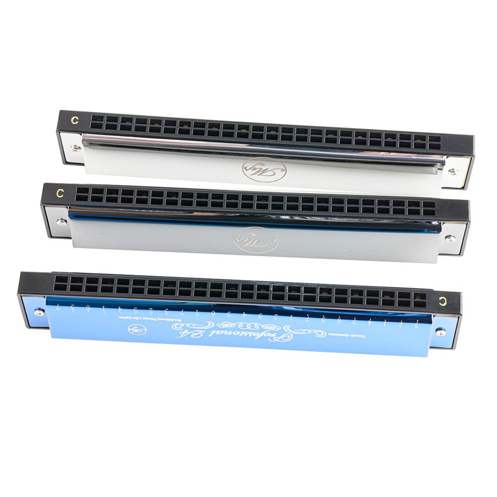 Polyphonic Harmonica Tremolo C Key 24 Holes Tremolo Harmonica Mouth Organ American Tone High-end Reeds Copper