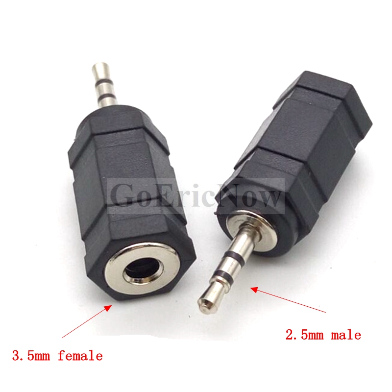 Aux-kabelkonverterare 3.5mm to 2.5mm / 2.5 mm to 3.5 mm- jacksadapter omvandlare stereoljud hörlursförstärkare mikrofonuttag: Mörkgrå