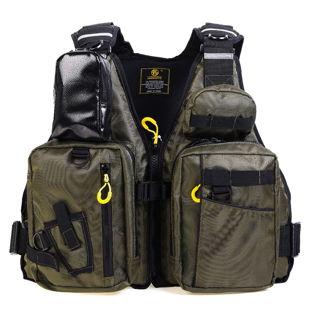 Fly Fishing Vest Outdoor Breathable Multi Pockets Padded Safety Jacket Swimming Sailing Flotation Waistcoat Utility Vest