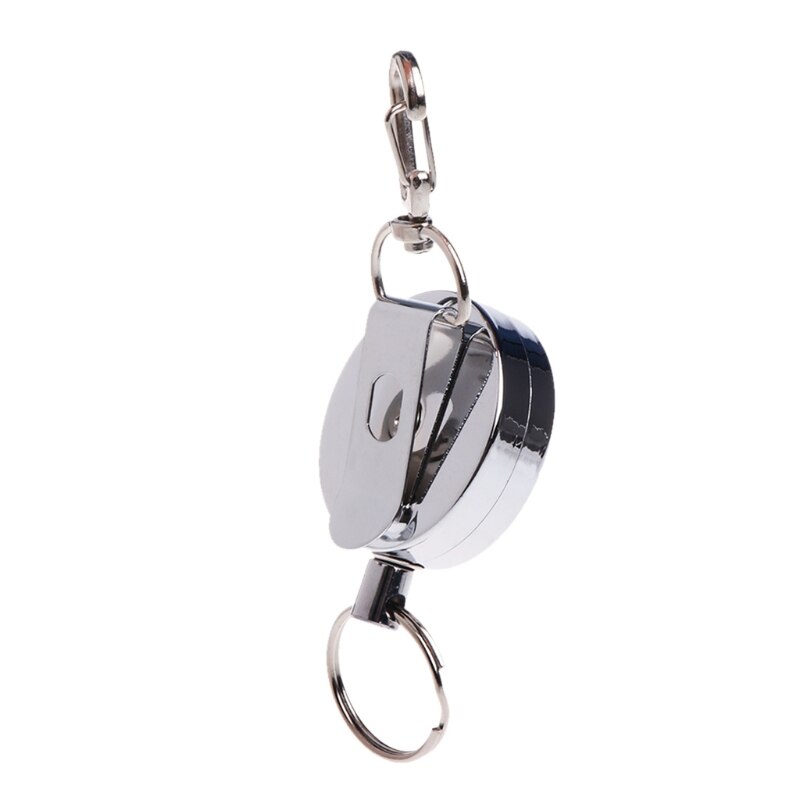 Fishing zinger retractor nøglering rulleholder udtrækkelig stålkabel fuld metal fiskereb