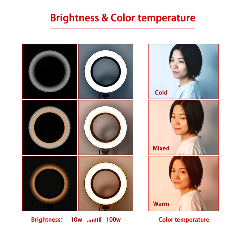 fosoto 16cm/26cm Photographic Lighting 3200K-5500K Dimmable Led Ring Light Lamp Photo Studio Phone Video Beauty Makeup camera