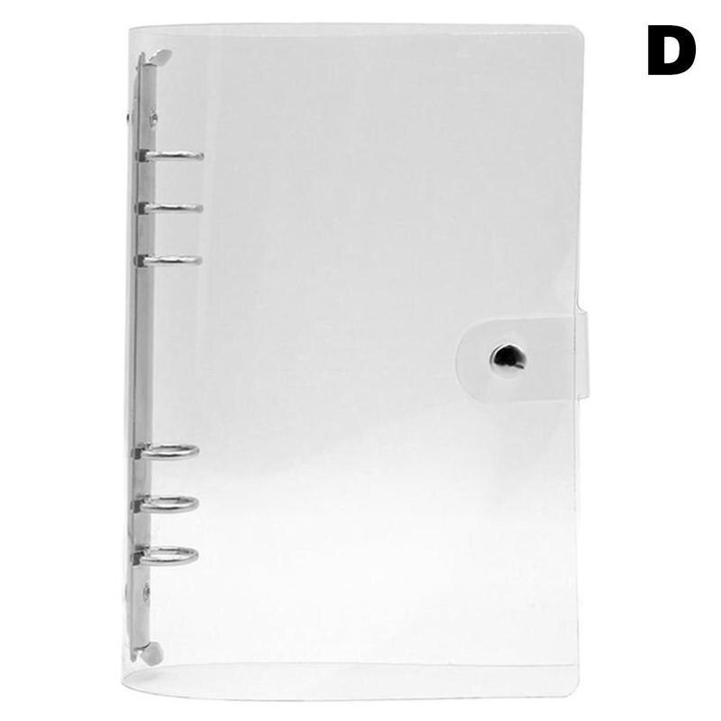 A4/A5/A6/A7 Transparent Notebook Cover Loose-leaf Ring Binder PVC Waterproof Clear Cover Travel Notebook Stationery Cover 1pc: A4