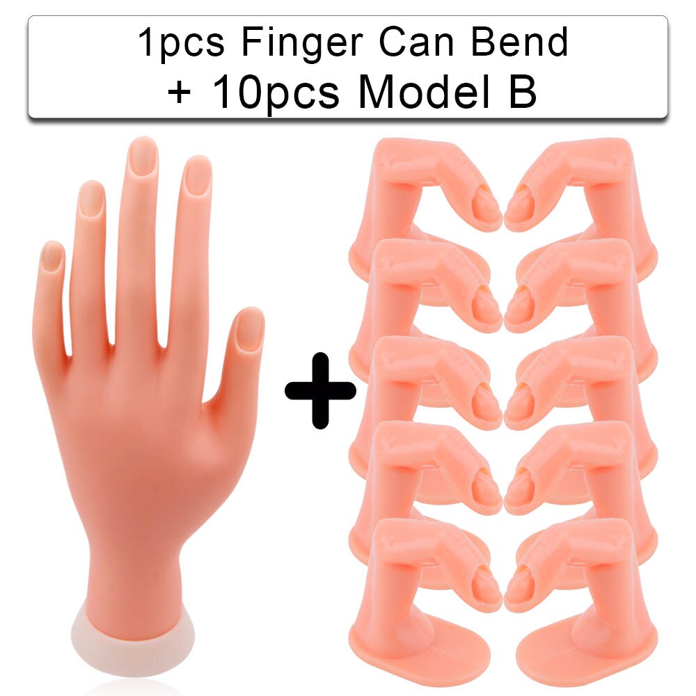 5/10pcs False Nails Finger Practice Model 1pcs Nail Hand Training For Manicure Beauty Nail Tips Flexible Practice Finger Tools: 10pcs Set F
