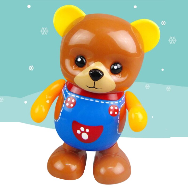 Oso de juguete eléctrico, oso de baile columpio, juguete de iluminación musical, juguete de muñeca, juguete bonito