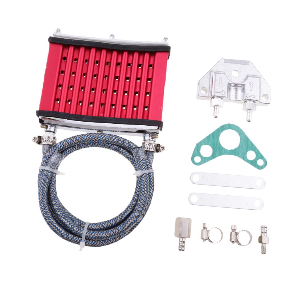 1 Set Motorcycle Oil Cooler Radiator Cooling For 50cc 70cc 90cc 110cc 125cc ATV Universal Motorcycle Dirt Bike Pit Bike Etc: Red as described