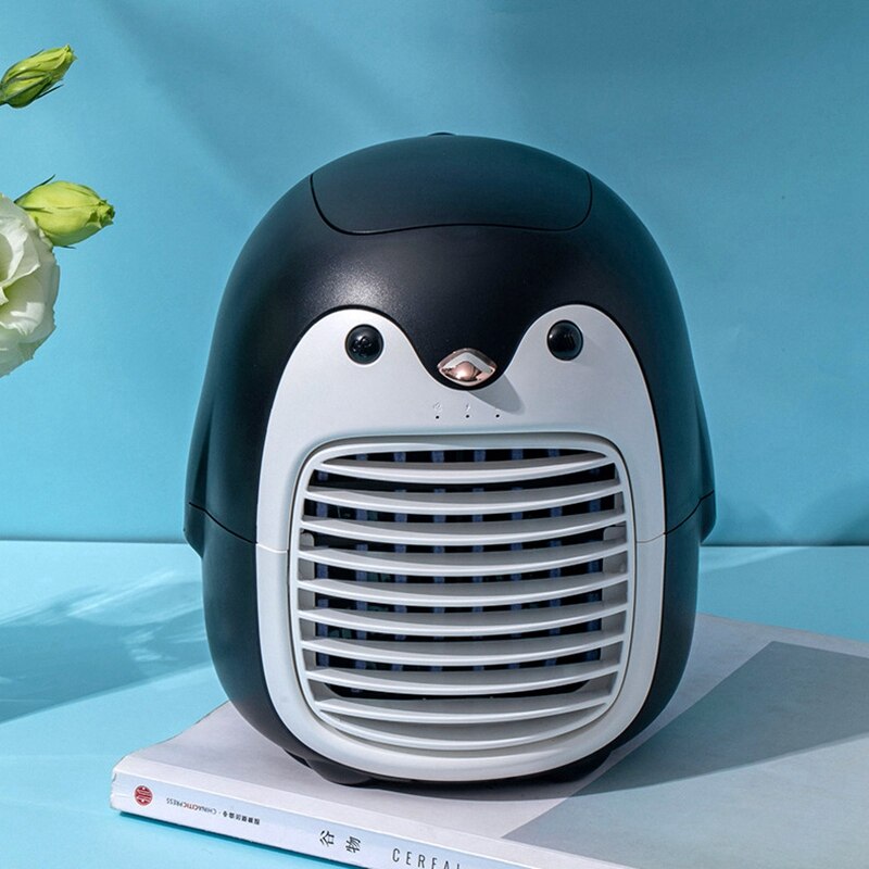 Ventilador de pulverización de refrigeración por agua, minihumidificación por USB, SX-HF03, pingüino