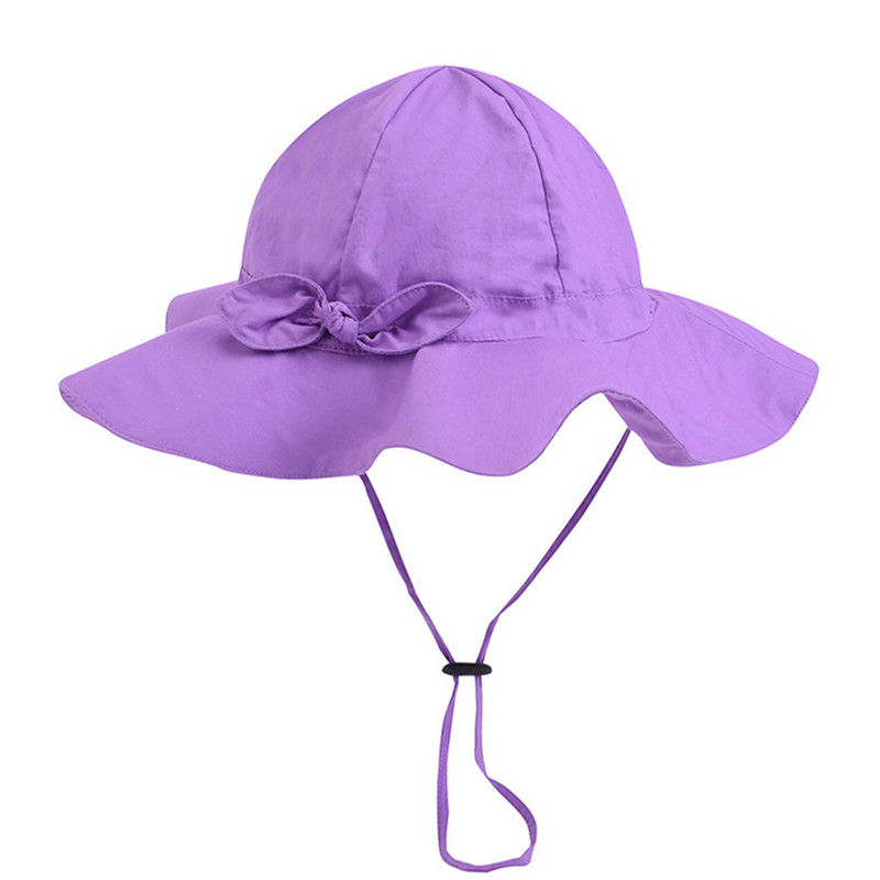 Toddler Kids Baby Girl Sun Hat Brim Summer Bucket Beach Headwear Cap 5 Colors AU: Purple / 12 M