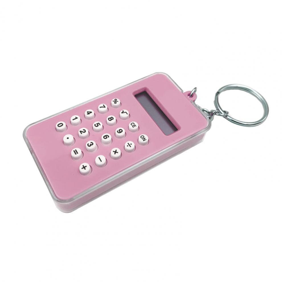 Mini Digital Calculator Kids Electronic Calculator with Keyring ABS Digital Display Pocket Calculator calculadora калькулятор: Pink