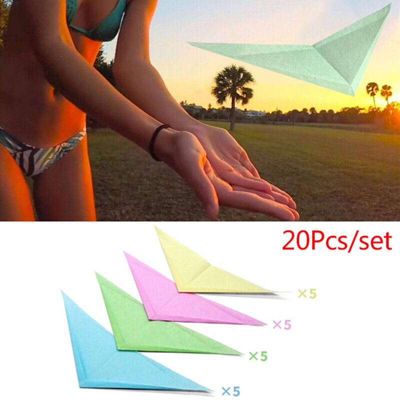 20pcs Never Falling Surfing Paper Aircraft Toy Hand Throw Glider Educational Toys