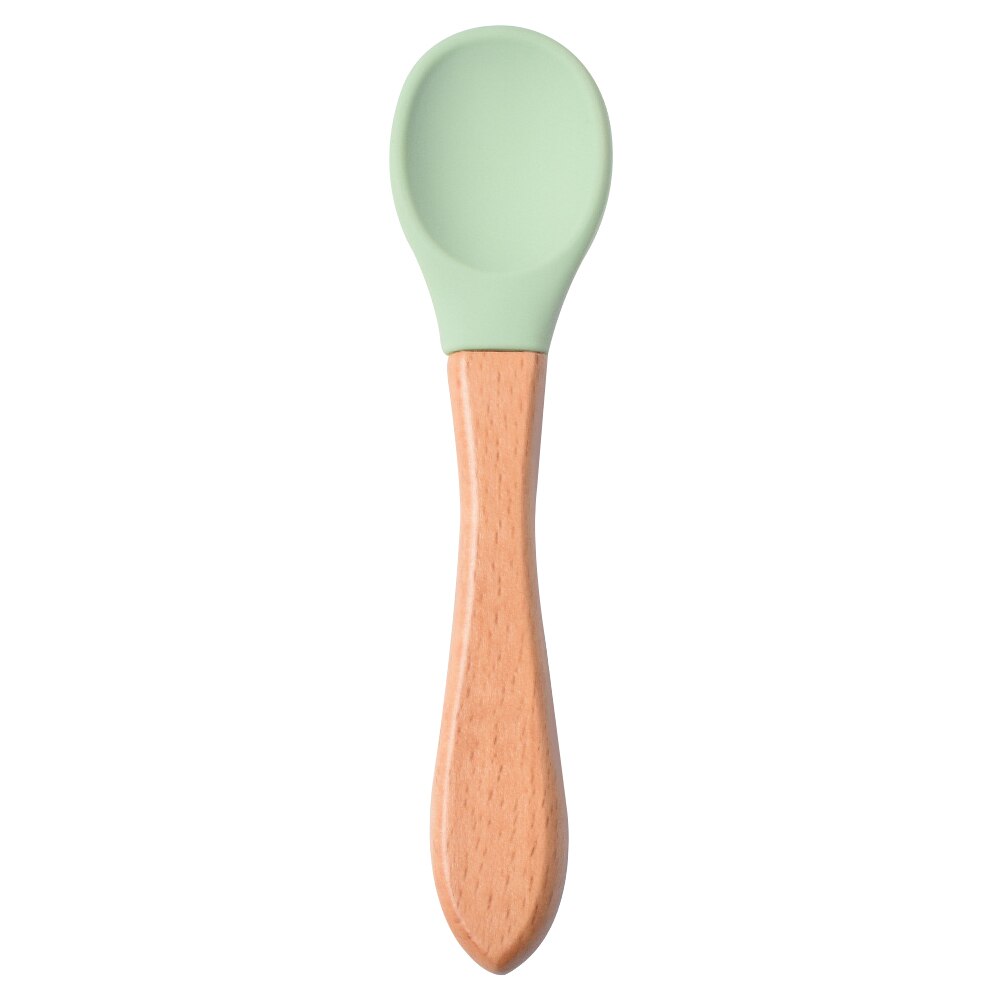 Crab Suction Cup Plate Dispensing Silicone Baby Dishes Set Children's Spoon Compartment Kids Tableware Feeding Kit Food Bowl: G Spoon