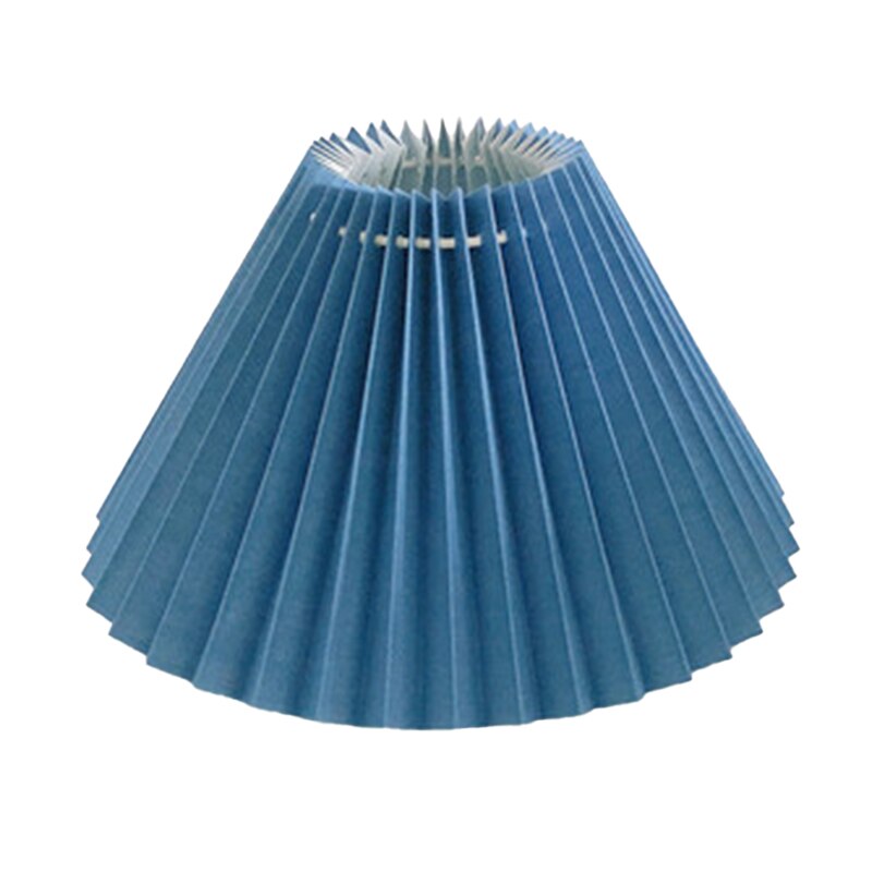 Pleated Lampshade E27 Light Cover Japanese Style Fabric Table Lamp Ceiling Decor C1: Blue