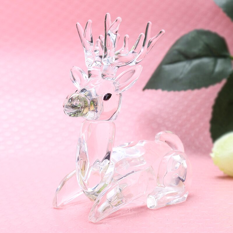 H & D Herten Tiny Micro Crystal Beeldjes Clear Glass Art Wilde Dieren Collectible Home Decor