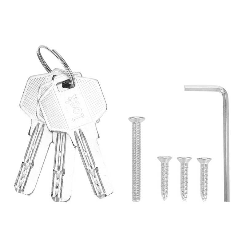 Square Single Glass Door Lock Latch Stainless Iron Office Security Lock No Drilling Anti Theft Lock