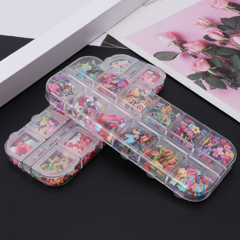 Slime Beads Box Fruit Slice Sprinkles Slime Filler For Handgum Foam Fluffy Slime Clay Mud DIY Supplies Decoration Toys Slime Acc