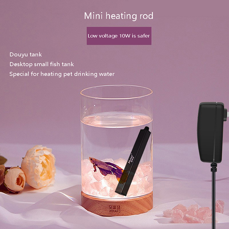Mini calentador de acuario de 5/10W, carga USB para pecera pequeña, ahorro de energía, accesorios de protección contra sobretemperatura, 1 unidad