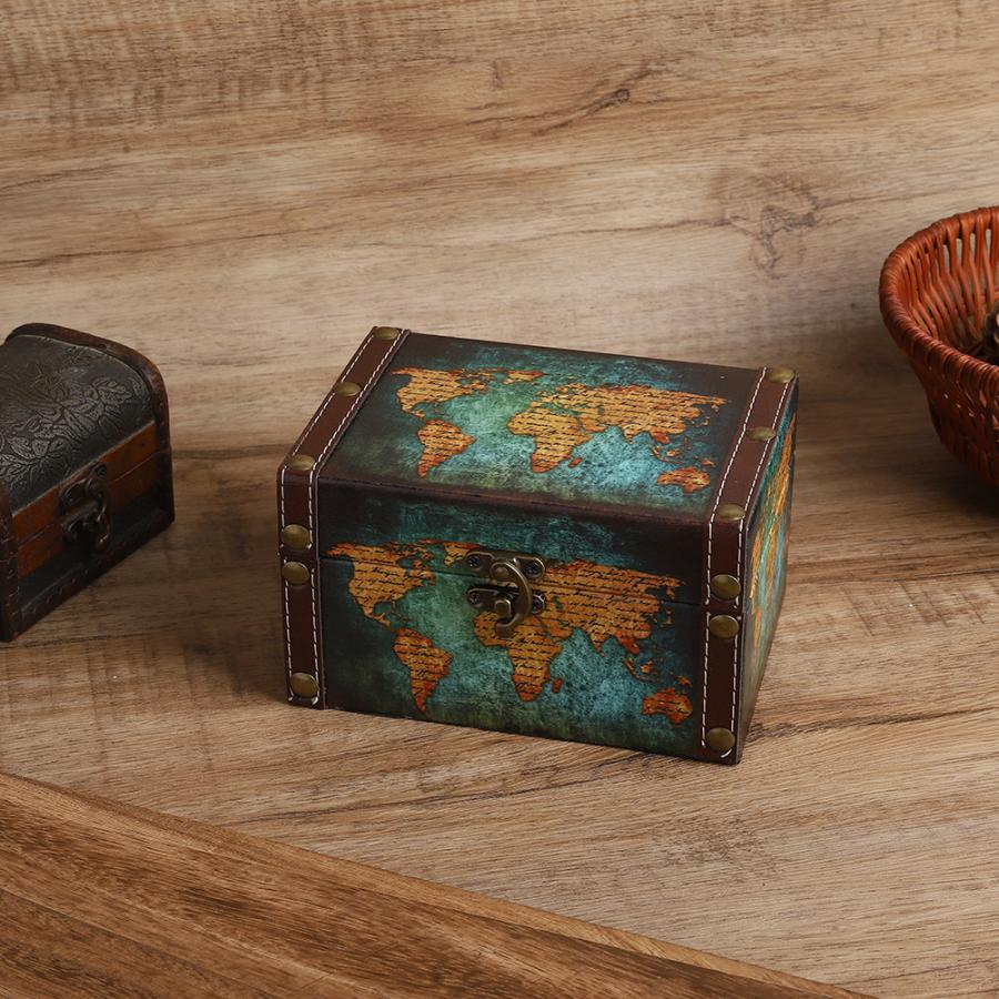 Retro European Storage Box Acrylic Wood British Style Jewelry Storage Box Home Antique Decorations Box