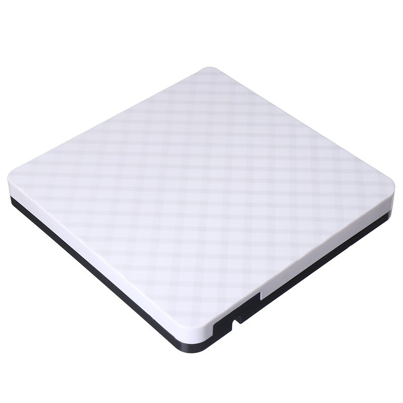 1Pc Usb 3.0 Externe Dvd Brander Duurzaam Rw/Cd Rom Brander Writer Reader Voor Pc laptop Computer: White