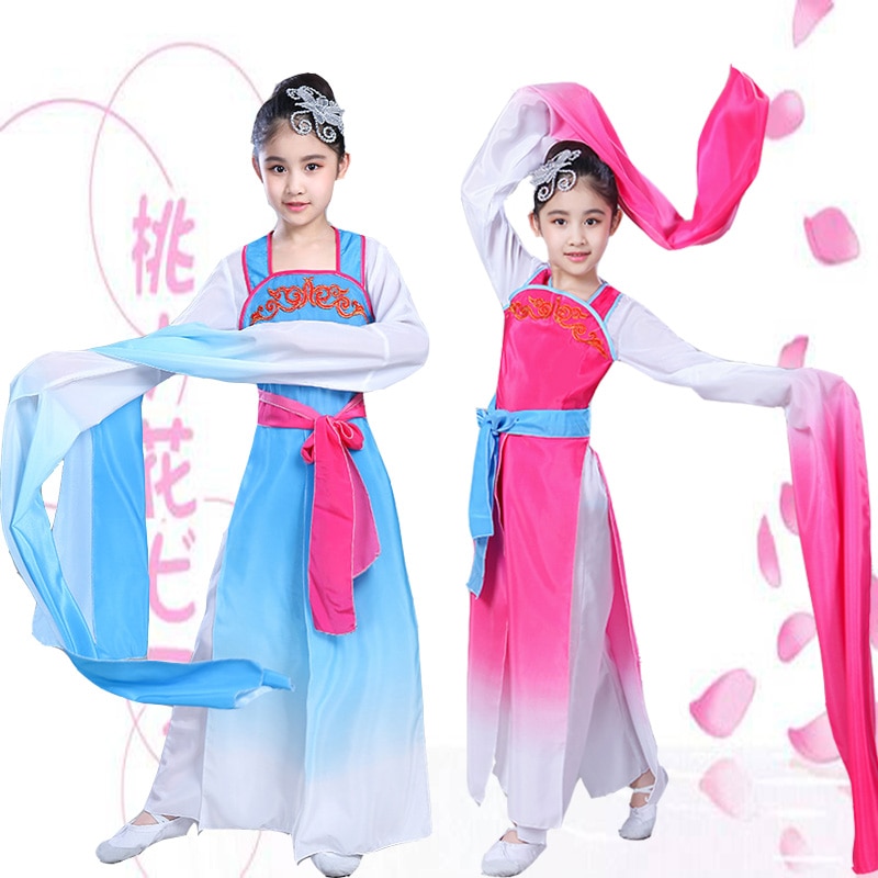 hanfu dress chinese folk dance long sleeves chinese dress kids Chinese dance costumes ancient chinese costume fairy costume