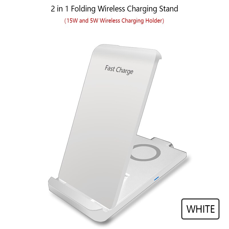 20W Schnelle Drahtlose Ladegerät Stehen 5W Drahtlose Aufladen Pad für Apfel Airpods Profi 2 iPhone 11 12 Profi max Xr 8 Ladestation Halfter: 2in1 Weiß